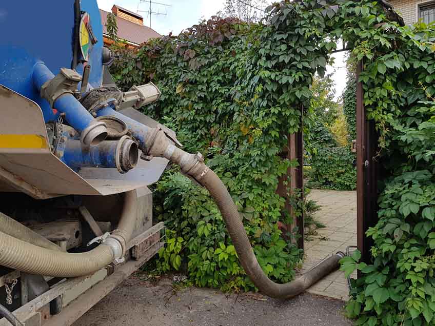 septic tank being pumped