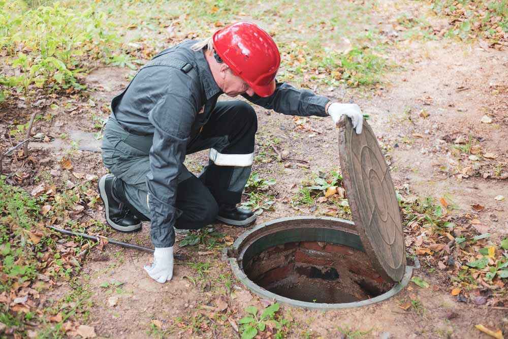 Septic system being maintained